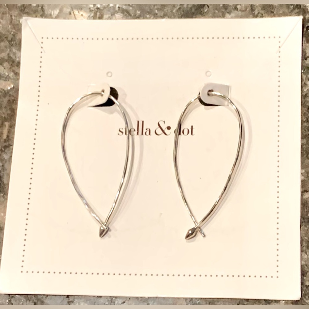 Stella & Dot Sterling Silver hammered, lightweight earrings.